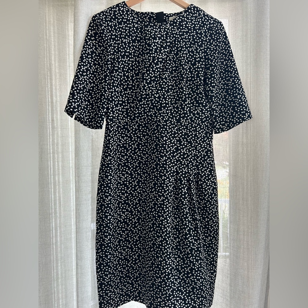 LK Bennett Black and White Sheath Dress with Dolman Sleeves
